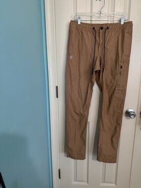 Hurley Men's Tan Drawstring Cargo Chinos